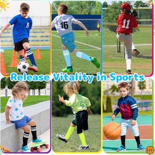 Image of Olreco 1 Pack Toddler Kids Youth Soccer Socks Girls Boys Baseball Socks Youth Knee High Softball Football Accessories Cotton