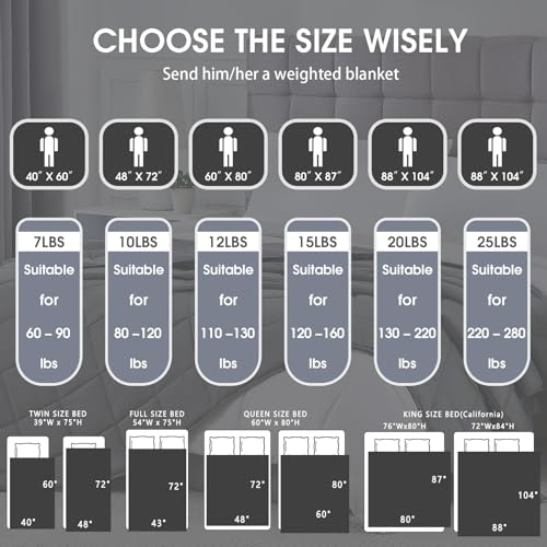 Weighted Blanket for Adults 15lbs, 48"x72", Twin Full Size Cooling Heavy Throw Blanket for 120-160lbs, Microfiber Soft Thick Big Blankets Weighted Comforter Gift for Sleeping, Red Grey