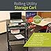 Pearington AV Presentation Cart Stand for Video Projector, TV, Laptop Computers, Printers, Metal Construction Rolling Storage Cart with Adjustable Shelves, 4 Wheels, 4 Outlets, 12ft Cord, Black