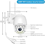 Outdoor Security Camera, Wireless WiFi Home Security Camera System, Two Way Talk, Spotlight, PTZ, Motion Detection Alert, Auto Tracking, Color Night Vision, Waterproof Video Surveillance IP Camera