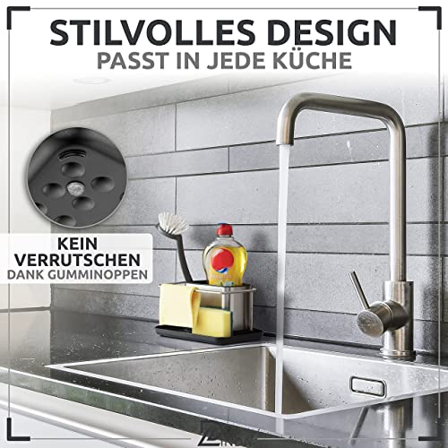 DoLinda® Spülbecken Organizer schwarz Edelstahl - SPÜLFLASCHEN bis 500ml - rutschfest & Spülmaschinen geeignet… - Image 7