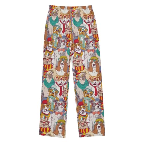 ZZKKO Cute Dogs Fashion Hipster Boys Pants for Kids Jogger Pants with Pockets S-XL