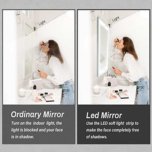 Miroir de salle de bain LED haut de gamme à intensité variable réglable