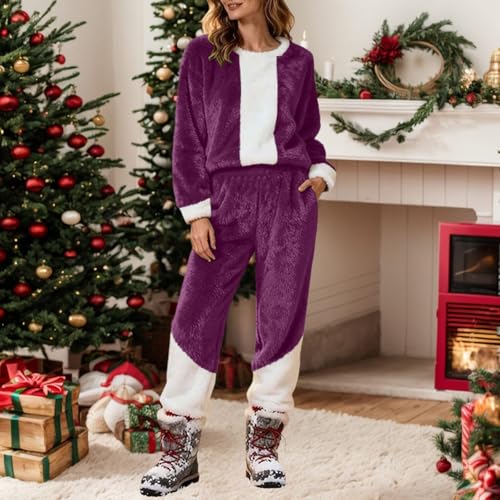 Pijama de Navidad de forro polar cálido para noches acogedoras de invierno en casa 5