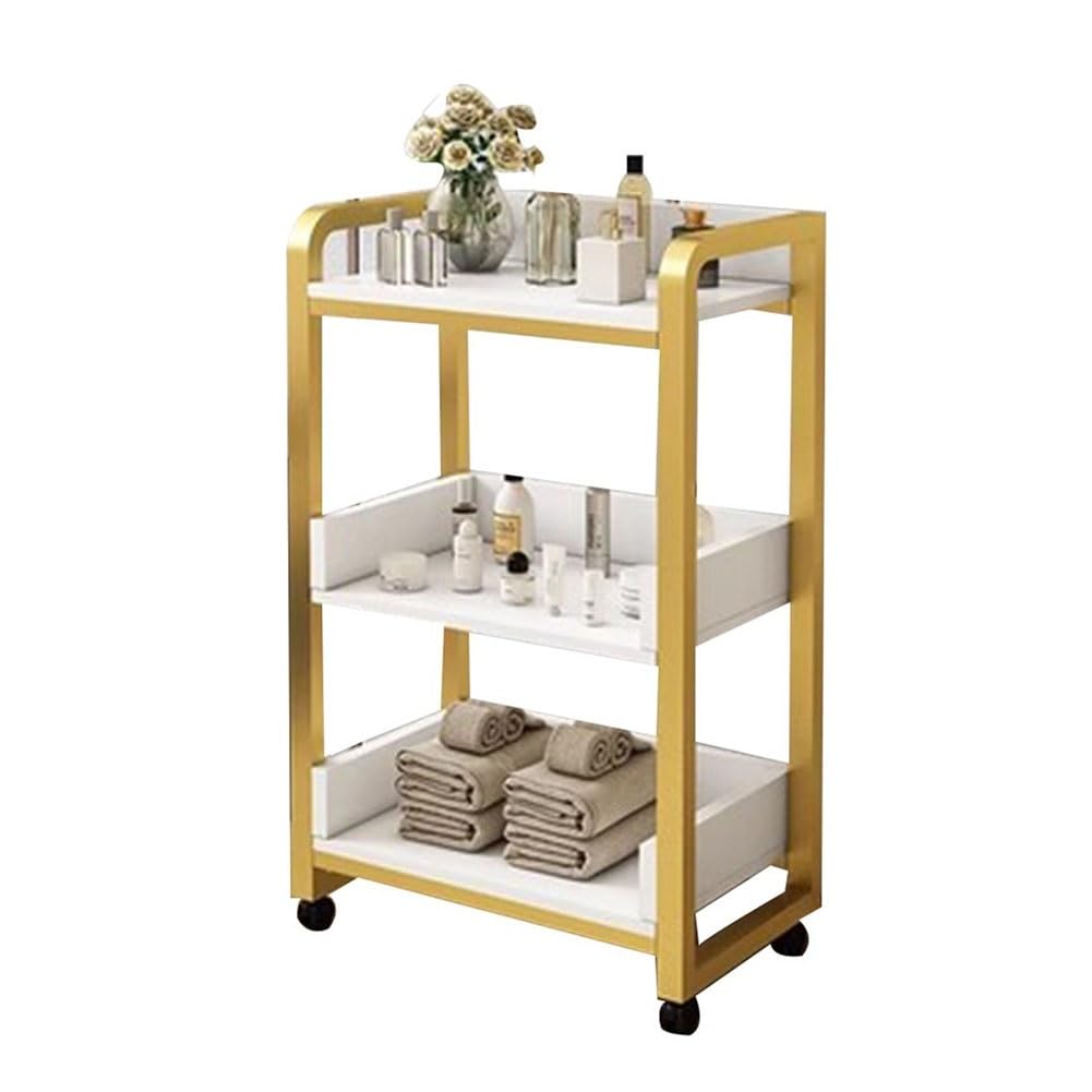 JKJZSALJ Salon Trolley Storage Hairdresser Trolley On Wheels Mobile Hairdressing Cabinet Slide Out Utility Cart Shelving Units Multiple Utility Storage,A,80x44x34cm