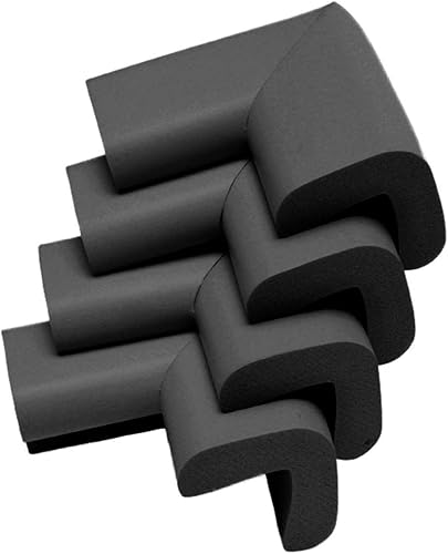 Miniatura 3 de KidKusion Cojín de esquina de seguridad de 4 piezas paquete de 4 unidades protector de esquina a prueba de niños fabricado en Estados Unidos Negro,