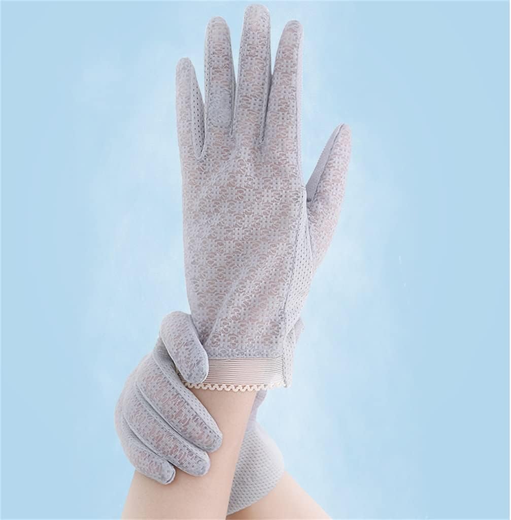 Lace Ice Silk Thin Section Driving Riding Socks Women's Short Gloves for Shade Season(C)