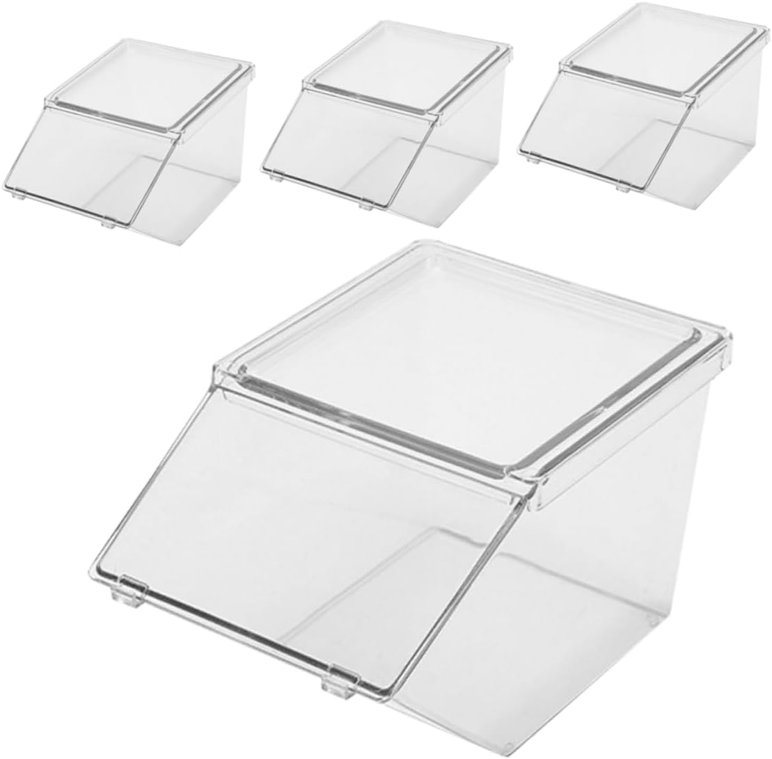 Garneck 4pcs Modern Acrylic Tea Bag Box Organizer Holder for Coffee Bar Candy Storage