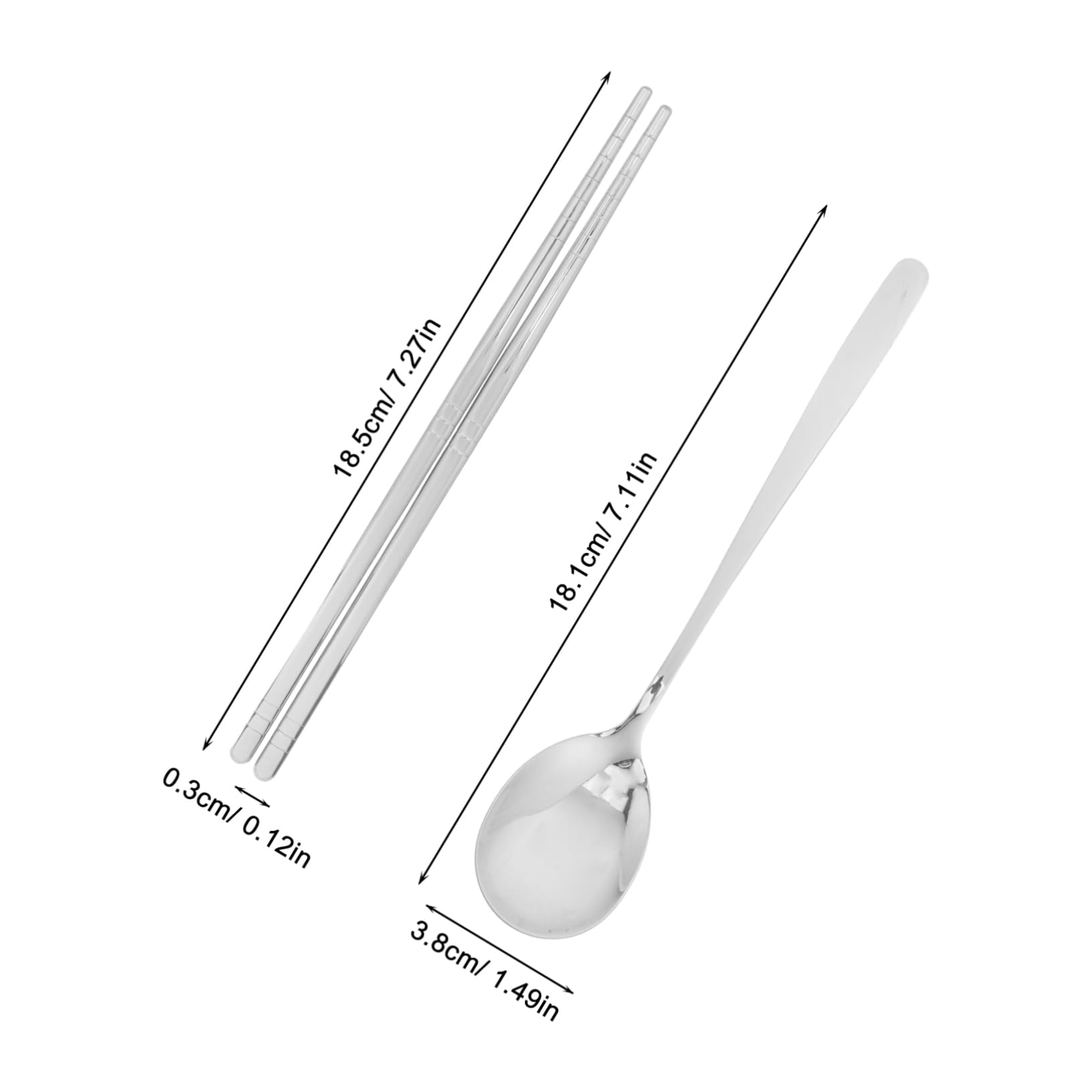 Homoyoyo Portable Travel Utensils Set Reusable Stainless Steel Spoon and Chopsticks with Case for Outdoor Dining Camping School and Easy to Clean and Compact Design