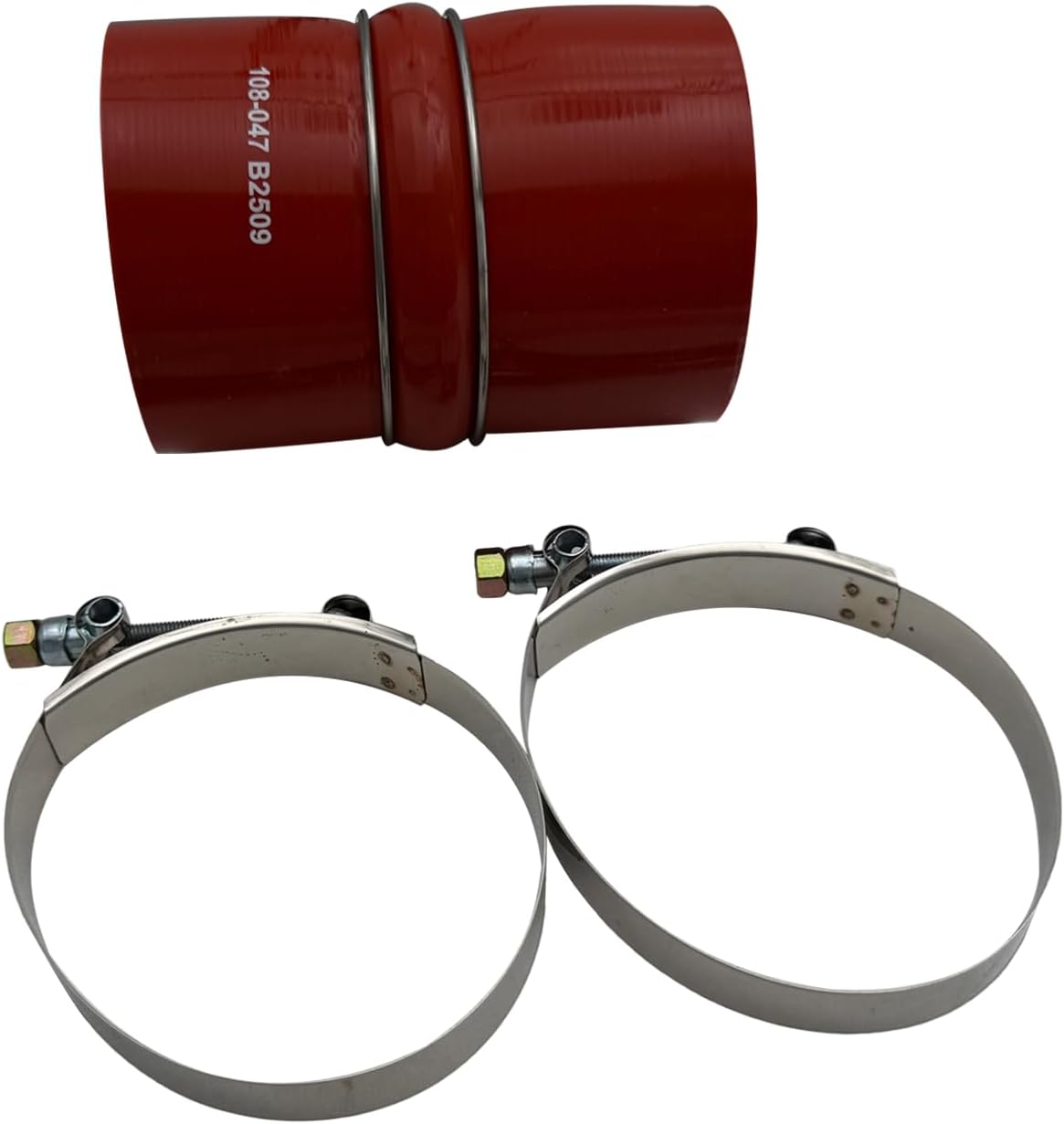 2 Pack 3-Ply Red Turbocharger Intercooler CAC Silicone Charge Air Clooer Hump Hose 4" x 6", Compatible with Kenworth Freightliner International Truck Heavy Duty, Replace for 561.75699