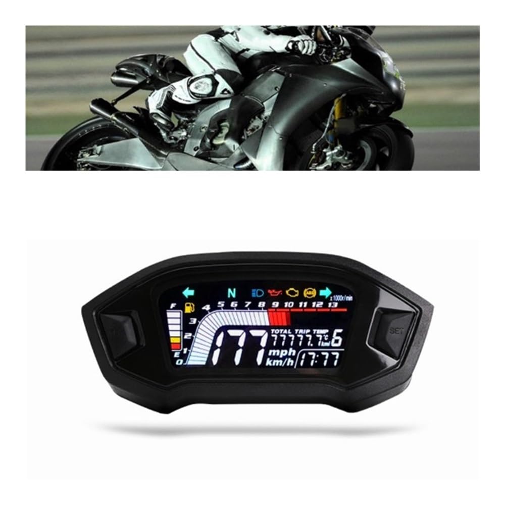Contagiri contachilometri Accessori Moto Contachilometri LED Tachimetro Regolabile Retroilluminazione Opzionale Contachilometri Digitale Universale Per 1,2,4 Cylindre