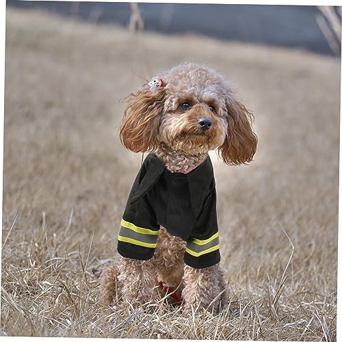 Disfraz de Bombero para Perro Talla S Negro miniatura 4