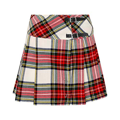 Womens 16.5 in Plaid Tartan Mini Kilt Skirt Dress Stewart 14 US