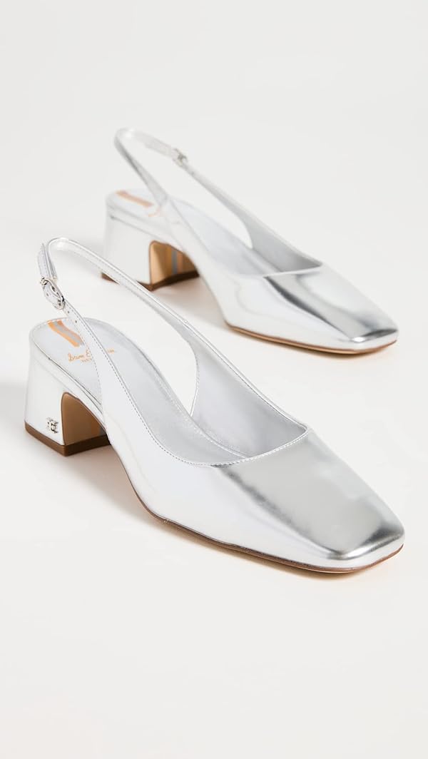 Sam Edelman Womens Terra Gem Slingback Kitten Heel, Silver, 7.5 by Sam Edelman - Image 4