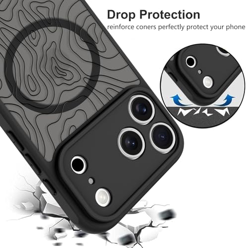 Image of KANGHAR Case Compatible with iPhone 17 Pro Curly Line Pattern | [Compatible with Magsafe] Cute Spiral Ripples Protective Magnetic Case for Girls Women Men 6.3 inch
