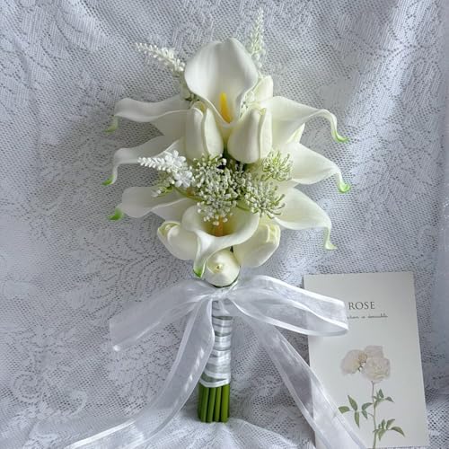 Floral Bouquet 10 Artificial Calla Lilies with 8 Artificial tulip...