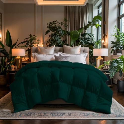 Image of Earthlycozy 500 GSM Premium Comforter - All-Season Down-Alternative, Lightweight, Breathable, Hypoallergenic and Machine Washable (Teal, Single)