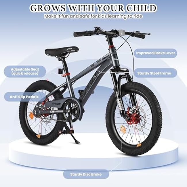 Kids Bike-18 20 Inch Bike for Boys and Girls Bicycle with Adjustable Seat and Handbrake, Bikes for Kids 7-13