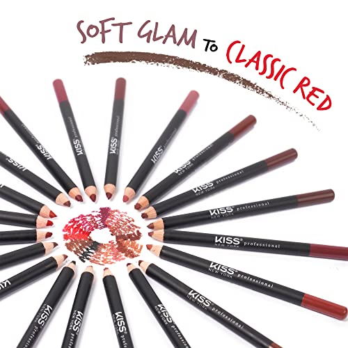 Image of Kiss New York Professional Slim Long-Wear Lip Liner Pencil, Matte Finish