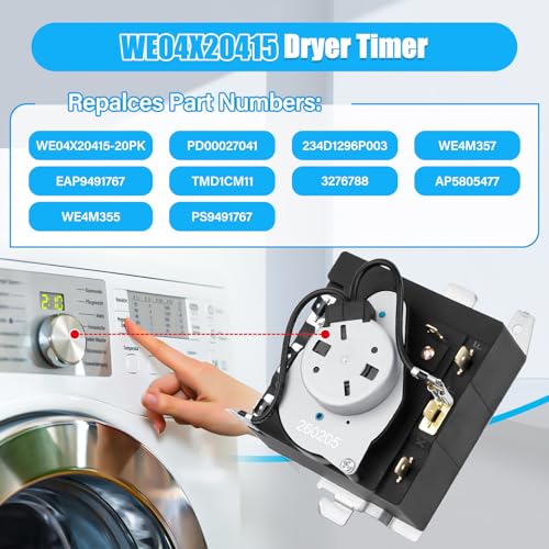 Temporizador de secadora WE04X20415 repuesto compatible con modelos GE Hotpoint 4