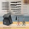 ZHANG XIAO QUAN SINCE 1628 15Pcs Knife Sets with Block, knife sets for kitchen with block High Carbon Stainless Steel Built-in Sharpener Dishwasher Safe(Black)