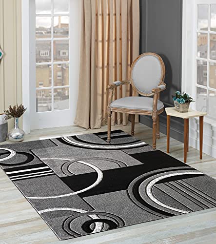 GLORY RUGS Area Rug 2x3 Door Mat Grey Geometric Soft Floor Carpet with Premium Fluffy Texture for Indoor Living Dining Room and Bedroom Area
