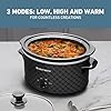 West Bend Slow Cooker 4-Quart Manual Crockery Style with Dishwasher Safe Oval Ceramic Crockpot and Glass Lid Two Temperature Settings Plus Keep Warm, 210-Watts, Black #4