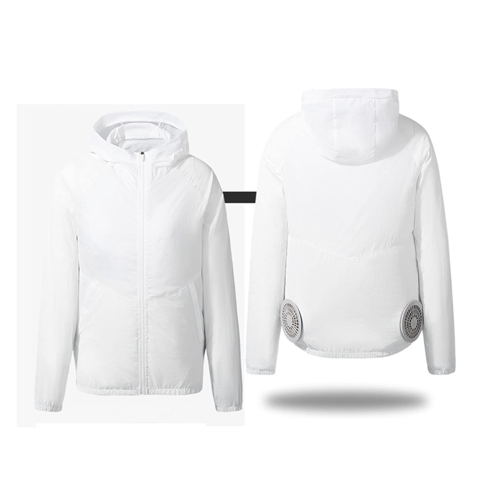 Kühlende Fanjacke Mit Kapuze 3-stufig Einstellbare Lüfterjacke Anti-Ultraviolett-Gewebe, Bequem Und Atmungsaktiv Geeignet Zum Kühlen Im Heißen Sommer (Color : D, Größe : 3XL)