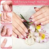 Tipsy do paznokci, 240 sztuk, przezroczyste, ZAHRVIA Pre-Buff PMMA Soft Gel Full Cover Nail Tips Żywica Końcówki do paznokci w 15 rozmiarach Almond do naklejania Nail Art DIY