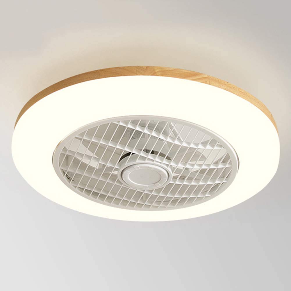 HXYSXHJUO Modern Wood Ceiling Fan with LED Chlier 32W Remote Control & APP Low Profile Dimming Light Adjustable Wind Speed Quiet Ventilator Slish Home Decor