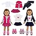 Miunana 2X Vestidos + 2 Pares Patines Accesorios como Regalo para 18 Pulgadas Muñeca 46 cm American Girl Doll (NO INCLUYE MUÑECA)