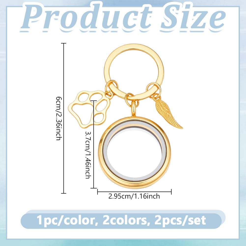 NBEADS 2 Pcs 2 Clolors Pet Picture Keychain - Image 2
