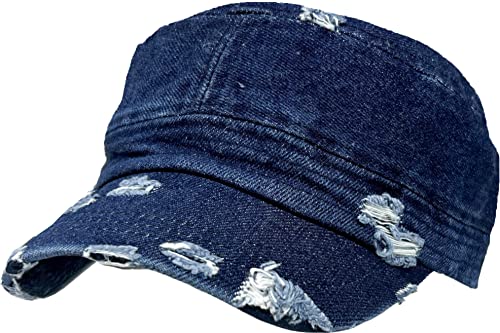 Image of Funky Junque Newsboy Hat for Women - Distressed Cadet Cap, Army Military Style Vintage Baseball Hat