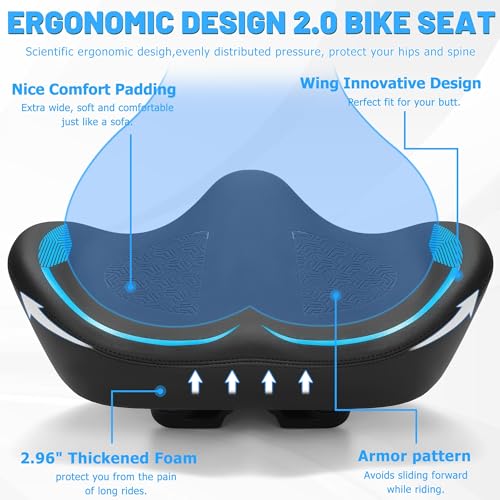 CDYWD Noseless Oversized Bike Seat