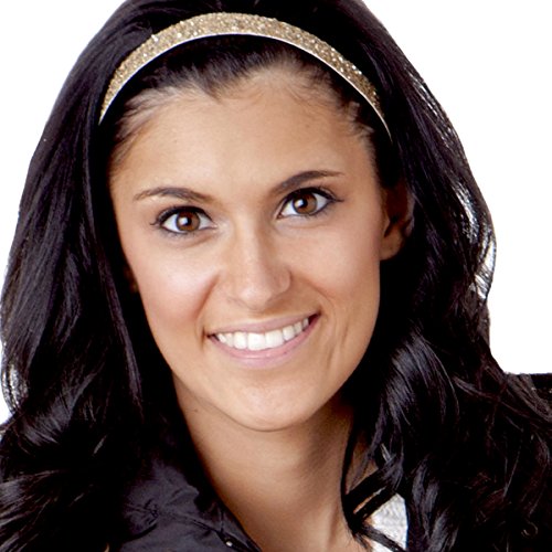 Hipsy Women's Adjustable No Slip Skinny Bling Glitter Headband Multi 3Pk (Black/Gold/Silver) #TOP2