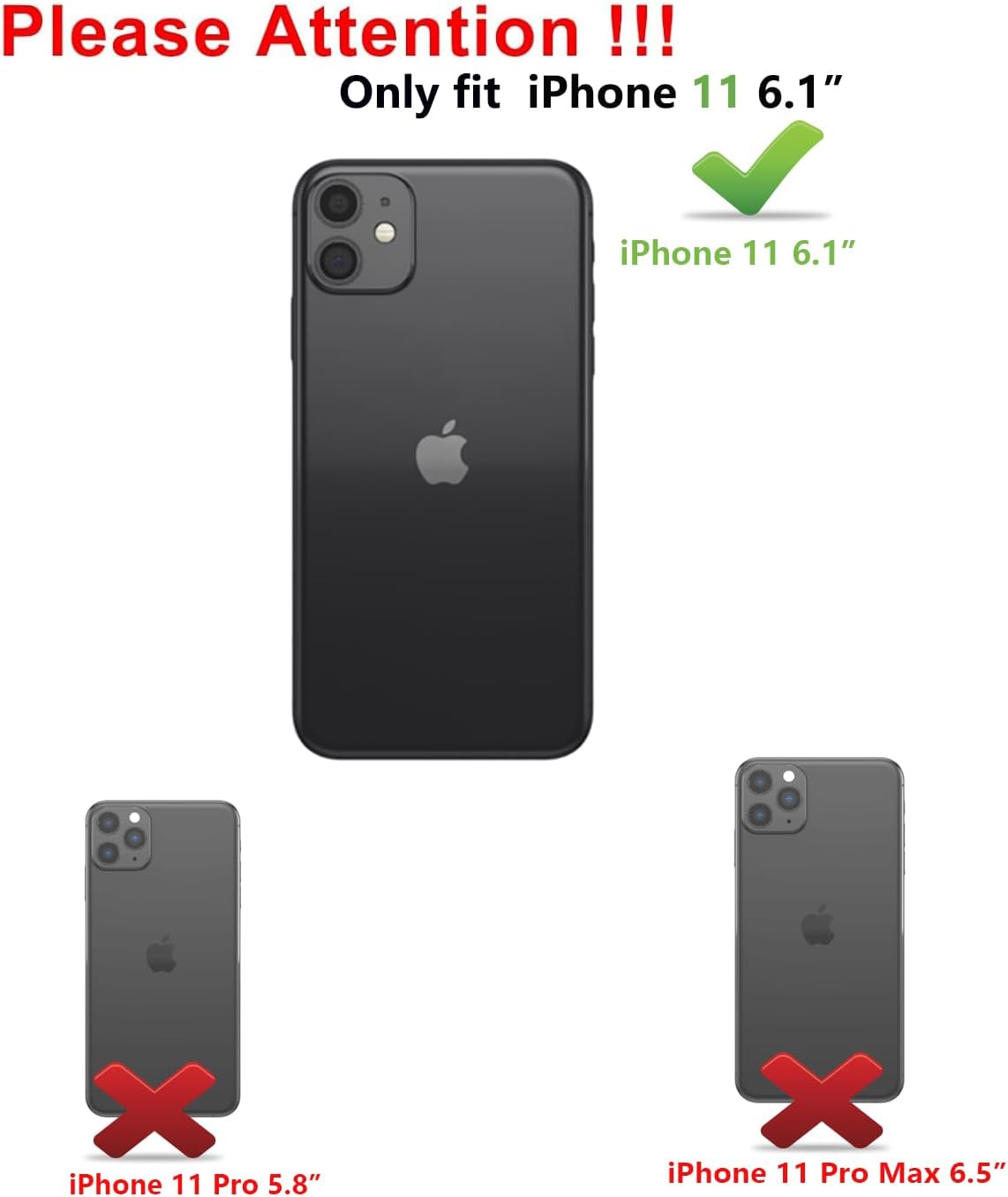 SunStory Compatible with iPhone 11 Case with HD Screen Protector, 3-Layer Heavy Duty Full-Body Cover,3 in 1 Hybrid Protective Case for iPhone 11 6.1,Black