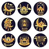 Ruluti Ramadan Mubarak Stickers 1 Set Tearable Sticker Gift Sticker Islamic Muslim Eid A-fitr Decoration Supplies