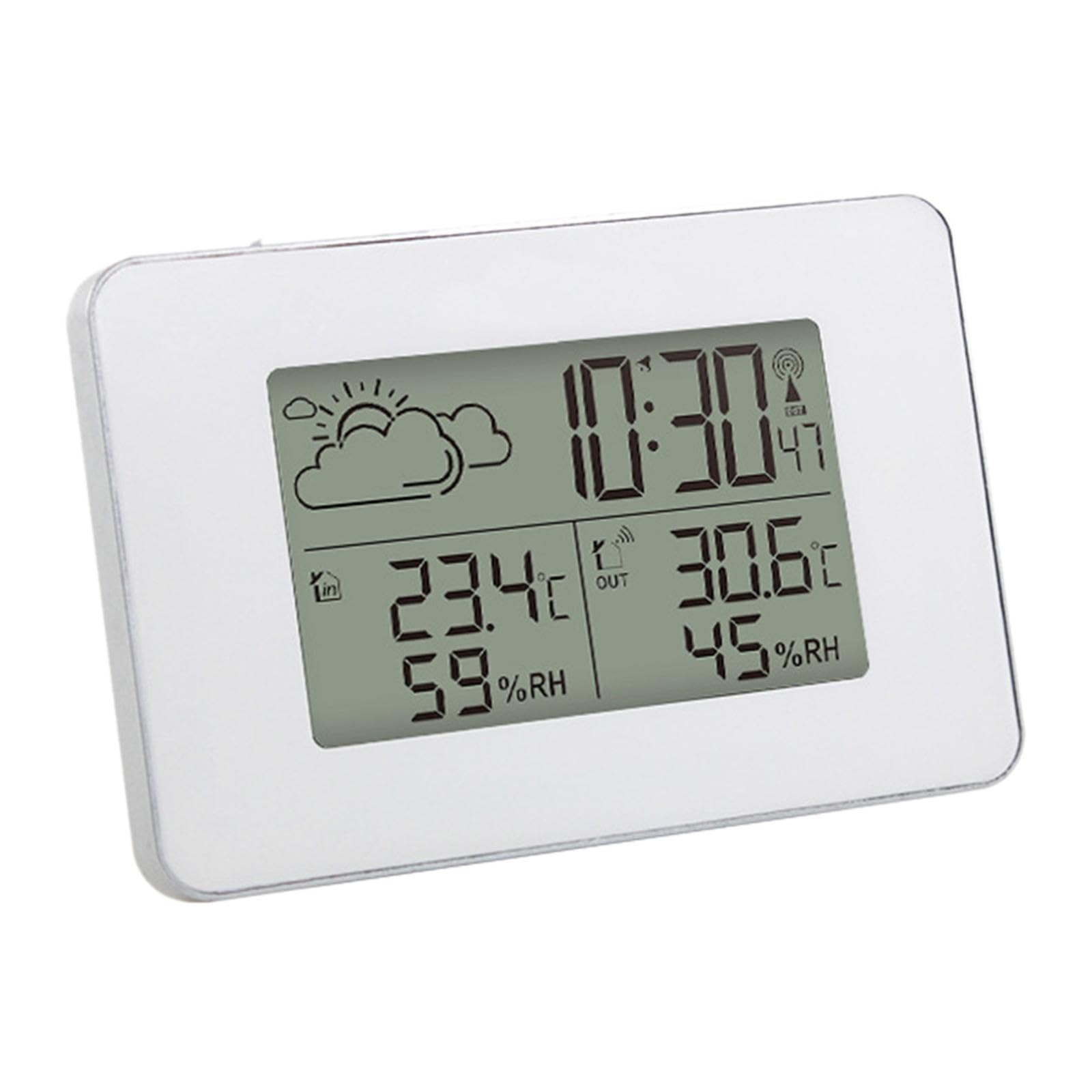 Fenteer Wetterstation für den Innen- und Außenbereich, Hygrometer, Thermometer für Büro und Wohnzimmer, Weiß