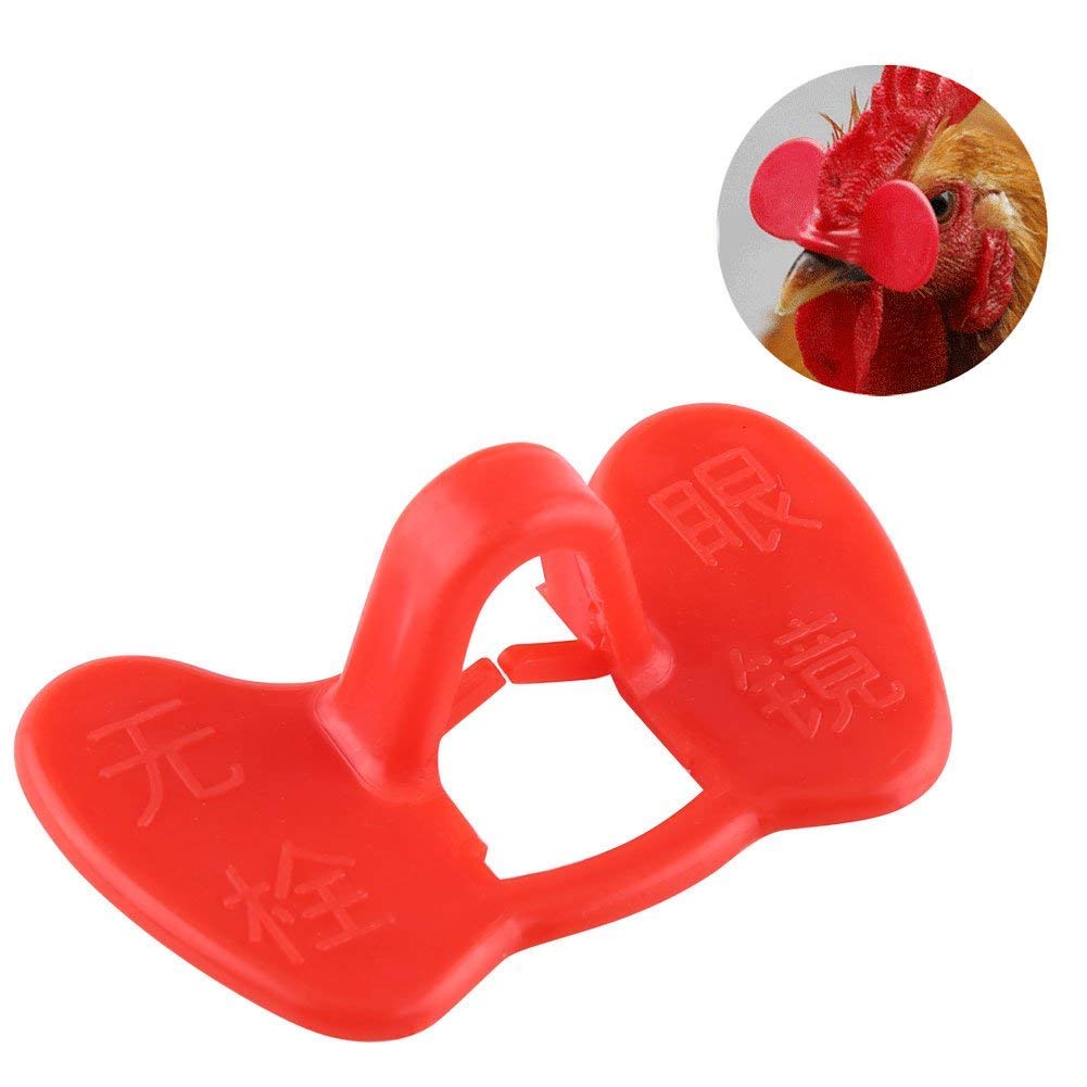20 Sztuk 43x27mm Okulary z Kurczaka Oko Plastikowe Bez Pinów Peepers Klipsy do Dziobania Czerwone Okulary Przeciw Dziobaniu Sprzęt Rolniczy