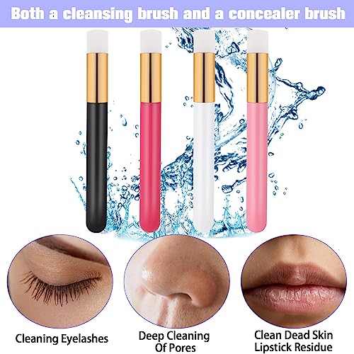 4 Stück Wimpernshampoo Pinsel Wimpern Shampoo Bürsten Gesichtspinsel Nasenporen Tiefenreinigung Mitesser Entfernung Bürste Wimpernverlängerung Reinigungsbürste