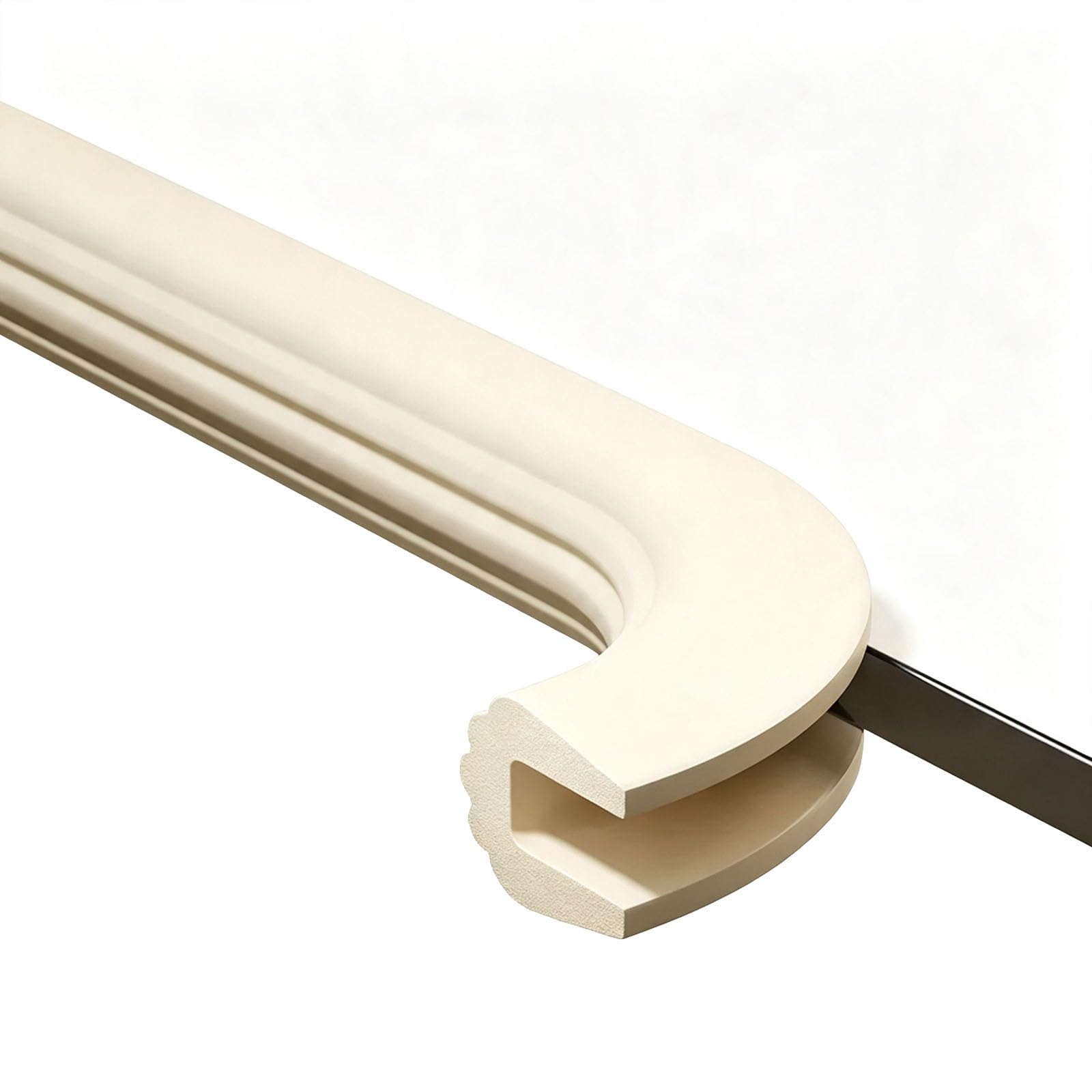 Paraspigoli Angolari, in NBR, Autoadesiva, a Forma di U, Paracolpi | Para Spigoli per Mobili, per Tavoli, Sedie, Davanzali, Braccioli e Letti con Spessore di 2–3 cm(Beige,1000cm/394in)