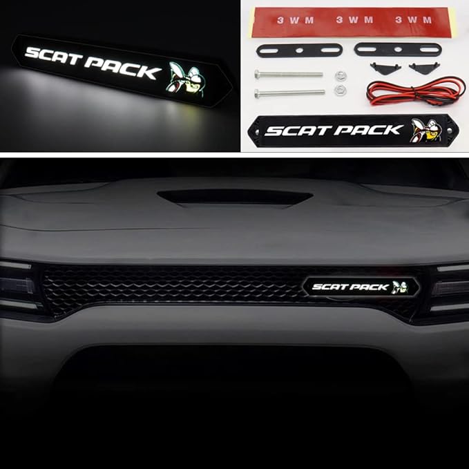 SUDDAL Car Front Hood Grille Emblem Badge LED Decorative Light for