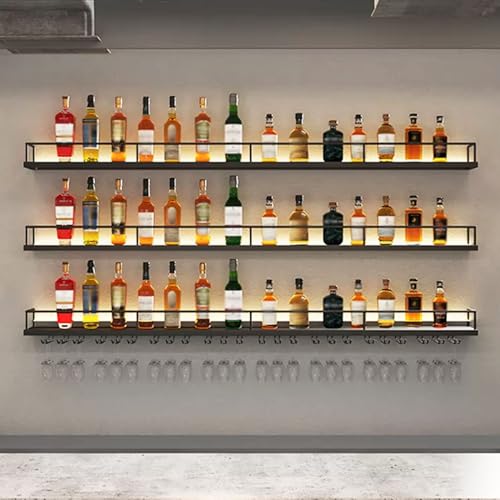 Porte-bouteilles de vin mural pour optimiser l'espace, étagère suspendue moderne de bar