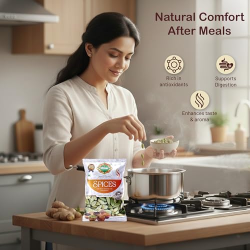 Image of Minar Premium Green Cardamom Whole 100gm - Pure and Natural (7nm Bold) Green Elaichi for Cooking, Chai, Sweets and Desserts Rich in Fresh Aromatic Flavor and Fragrance Hari Elaichi Pods