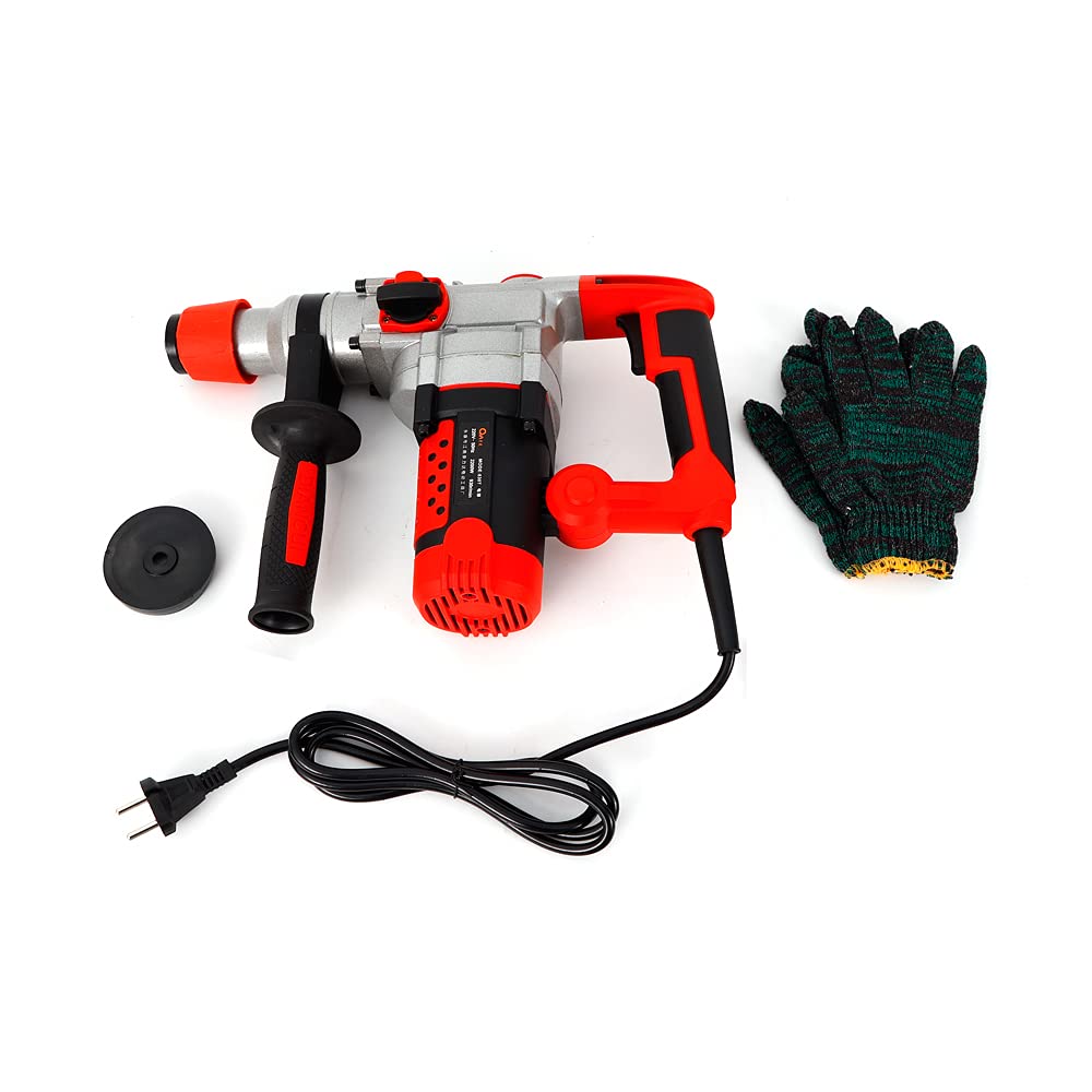 Taladro eléctrico 2200 W 930 rpm – Taladro con mango giratorio 360°, martillo de demolición, cinceles para atornillar, taladrar y martillar