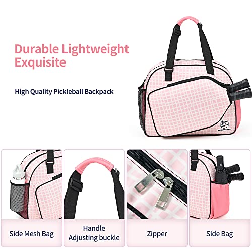 Image of Boulder Bee Pickleball Bags, Premium Pickleball Tote Bag for Girls, Women's Hand /Shoulder Gym Bag w Water Bottle Holder, with Pickleball Racquet /Paddle Holder