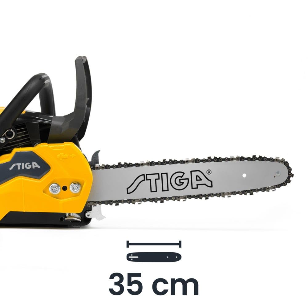 STIGA CS 540 (14") piła łańcuchowa, silnik 1,6 kW, 38,5 cc, szyna 35 cm, obudowa korby magnezowej, automatycznie regulowana pompa olejowa, ergonomiczny uchwyt Soft-Touch