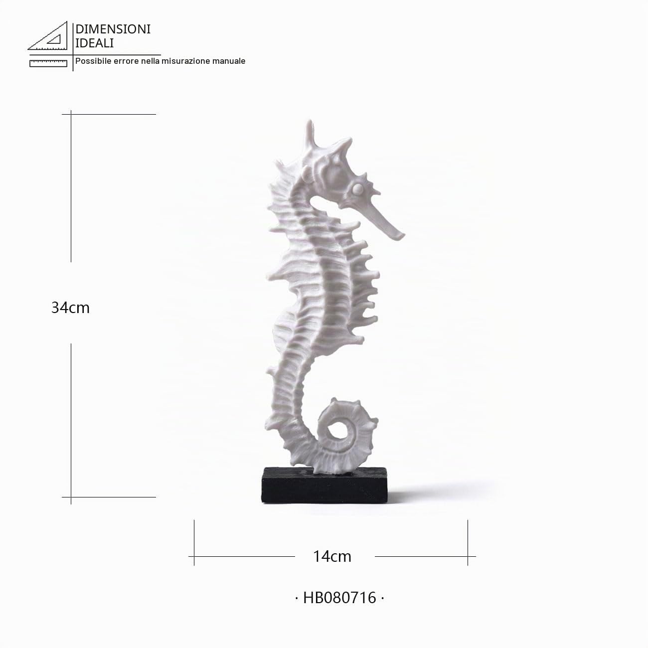 HAUCOZE Cavalluccio Scultura Stutua Astratta Decorazione Moderna Arte Figurina Marino Regalo per Scaffalf Scrivania Soprammobili Resina 34cm