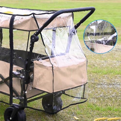 Bollerwagen Regenschutz, Regenschutzs Bollerwagen Universal, Regenverdeck Bollerwagens Transparent Faltbare Bollerwagens Zubehör für Handwagen Strand Regenschutzhülle
