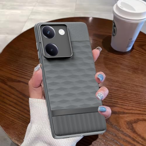 Image of Outlouders Bumper Case for Vivo Y300 Plus 5G | Full Camera Protection | TPU Soft Flexible Shockproof Back Cover (Grey)